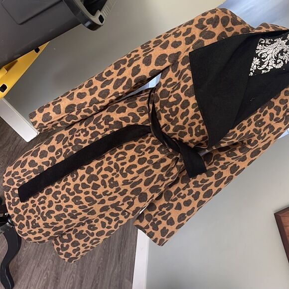 Madison Reversible Wool-Blend Wrap Coat-BLACK/CAMEL - Picture 2 of 3